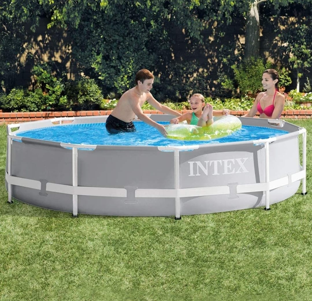 1 Intex Prism Frame Swimming Pool – Round 305 x 76 cm (Grey) - Image 1