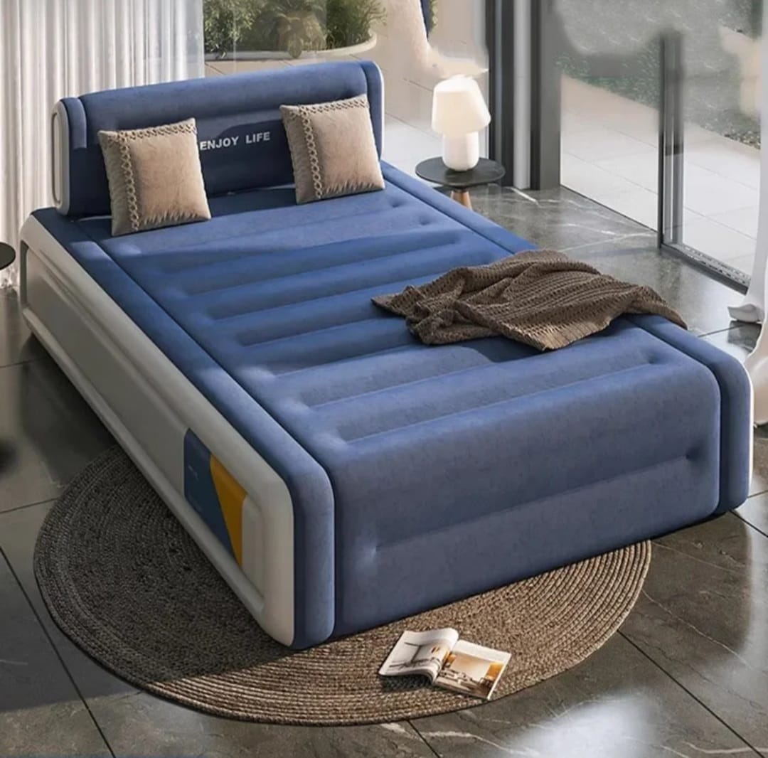 bd Double King-Size Inflatable Bed – Built-In Electric Pump (4×6) - Image 1