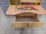 Wooden Kids Study Table with Chair – Children’s School Desk with Storage Shelf, Drawer and Abacus - Image 4