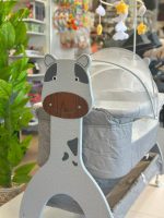 Cool Baby Electric Bedside Bassinet – Automatic Swing Crib with Lion Frame and Netting - Image 3