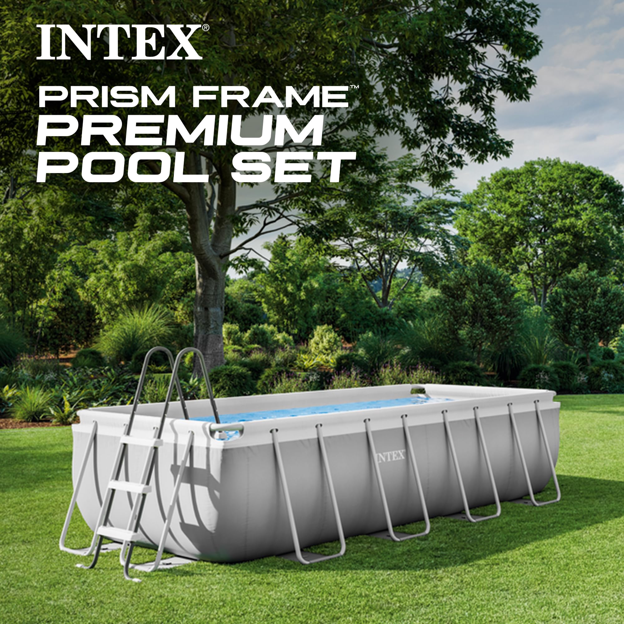 81zMcgi8QnL Ultra Xtra Prism Frame Swimming Pool โ Rectangular Above Ground Family Pool 400 x 200 x 122 cm - Image 1
