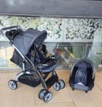 MamaKids Complete 2-in-1 Baby Travel System Stroller with Car Seat – Padded Reclining Pushchair, Extendable Canopy, Cup Holders & Smooth Wheels - Image 4