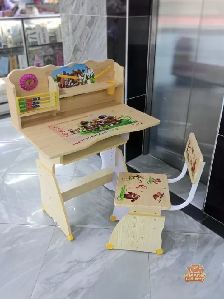 children-desks-and-chairs-suit-homework-desk-17442687883128462 Kids Study Table and Chair Set with Storage Drawer, Bookshelf and Abacus – Children’s Learning Desk - Image 1