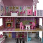 New Wooden Dolls House for Kids – Large 3 Storey Pink Dollhouse for Girls with Multiple Rooms, Pretend Kitchen, Bedroom and Living Room - Image 6