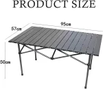 Portable Aluminium Camping Table 95x57cm – Foldable Outdoor Picnic Table with Strong Support Frame for Travel & Outdoor Activities - Image 7