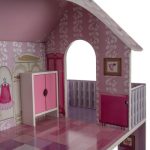 New Wooden Dolls House for Kids – Large 3 Storey Pink Dollhouse for Girls with Multiple Rooms, Pretend Kitchen, Bedroom and Living Room - Image 5