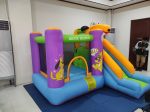 3-in-1 Kids Inflatable Bounce House with Jumping Area, Climbing Wall and Long Slide – Puppy-Themed Bouncy Castle Playhouse for Children's Parties, Backyard Entertainment and Outdoor Play - Image 4