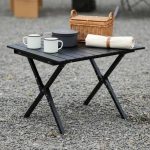 Lightweight Aluminium Camping Table – Foldable 60x60cm Portable Outdoor Picnic Table with Strong X-Shaped Folding Legs