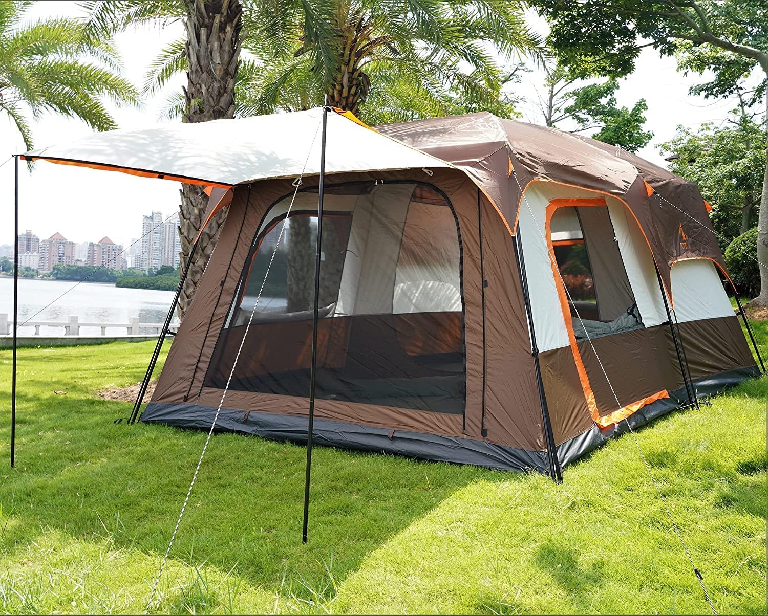 8135kkwF-kL._SL1500 12-Person Waterproof Camping Tent – Extra Large Family Outdoor Tent for Comfortable Group Camping - Image 1