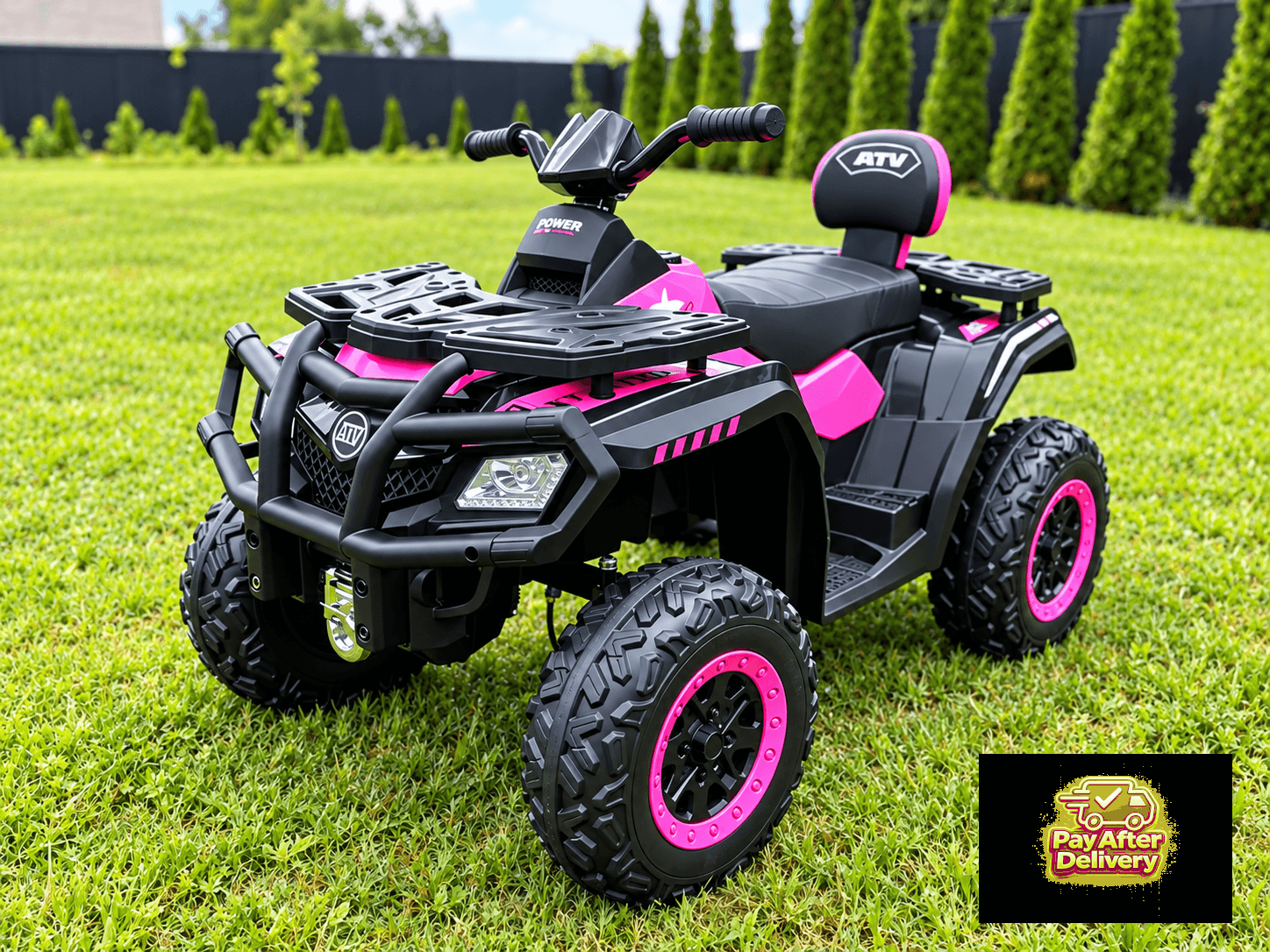 ChatGPT Image Sep 10, 2026, 09_35_00 AM 12V Rechargeable Kids Ride-On Quad Bike โ Electric ATV with Remote Control, 4-Wheel Suspension, LED Headlights and Music - Image 1