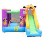 3-in-1 Kids Inflatable Bounce House with Jumping Area, Climbing Wall and Long Slide – Puppy-Themed Bouncy Castle Playhouse for Children's Parties, Backyard Entertainment and Outdoor Play - Image 2