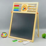 Kids Educational Wooden Learning Board – Montessori Alphabet, Number Counting, Math, Abacus, Clock & Magnetic Writing Toy - Image 5