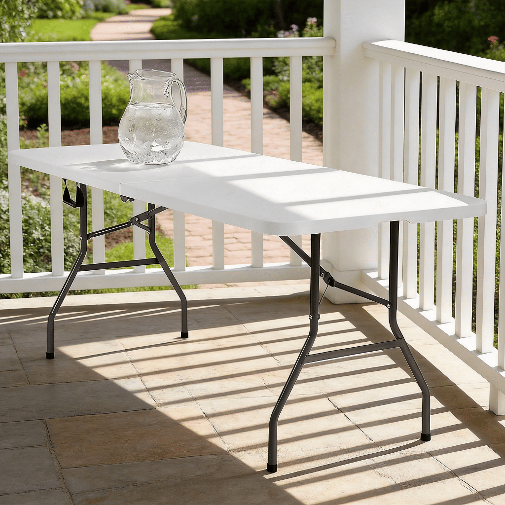 Stylish-White-Folding-Table-Dining-Foldable-Table-Banquet-Party-Picnic-Camping-Plastic-Folding-Table-and-Chair-for-Events 6FT Folding Table Nairobi Kenya – Portable Heavy Duty Plastic Table for Weddings, Parties, Events, Catering & Camping - Image 1