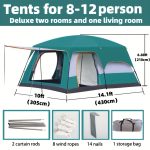 Extra Large 12-Person Family Camping Tent – Waterproof Outdoor Shelter for Group Camping & Travel - Image 6