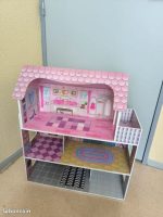 New Wooden Dolls House for Kids – Large 3 Storey Pink Dollhouse for Girls with Multiple Rooms, Pretend Kitchen, Bedroom and Living Room - Image 7