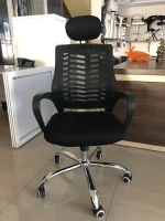 Ergonomic High-Back Office Chair with Headrest – Breathable Mesh Back Support, Fabric-Cushioned Swivel Seat and Strong Wheeled Base - Image 3