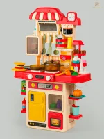 48-Piece Kids Kitchen Play Set with Pretend Cooking Accessories, Toy Stove, Oven, Refrigerator, Sink, Utensils, Pots, Pans and Play Food - Image 2