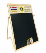 Kids Educational Wooden Learning Board – Montessori Alphabet, Number Counting, Math, Abacus, Clock & Magnetic Writing Toy - Image 2